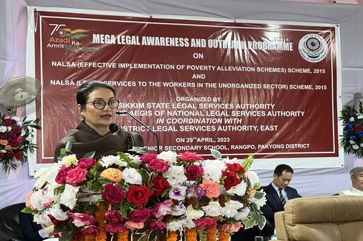 Mega Legal Awareness and Outreach Programme on 29th April, 2023 at Government Senior Secondary School, Rangpo, Pakyong District