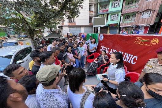 Legal Aid Clinic set-up at Singtam Bazaar for the persons affected by the flash floods