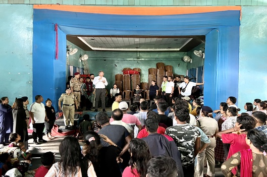 Hon'ble Mrs. Justice Meenakshi Madan Rai, Judge, High Court of Sikkim and Executive Chairperson, Sikkim SLSA visited the relief camps set up by the Government post the flash floods at Chanatar Community Hall, Rangpo  on 6th October, 2023