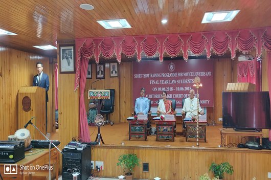 Short-term Training Programme for Novice Lawyers & Final year students held on 09.06.2018-10.06.2018 at Auditorium, High Court of Sikkim. 