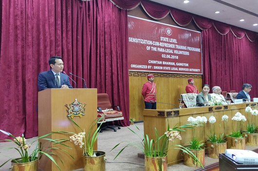 State Level Sensitization-cum-Refresher Training Programme of the Para-Legal Volunteers held on 02.06.2018 at Chintan Bhawan, Gangtok