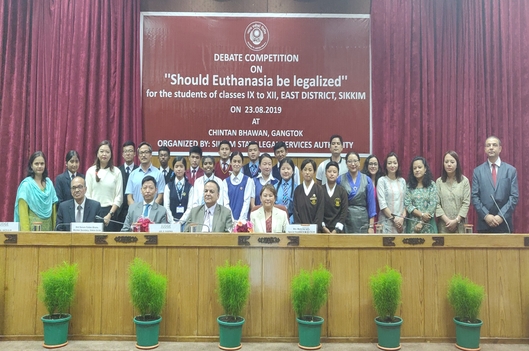 Debate Competition on Should Euthanasia be Legalized for the students of classes IX to XII of the East District in the Chintan Bhawan, East Sikkim on 23rdAugust, 2019