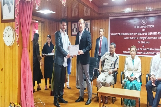 Debate Competition on Penalty Or Rehabilitation: Options To Be Exercised For Substance Abusers for the Students Of Colleges/Universities of Sikkim, on 5th August, 2019 at the Auditorium of the Honble High Court of Sikkim.