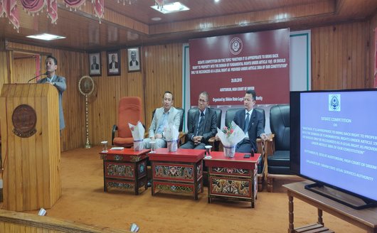 DEBATE COMPETITION ON 'WHETHER IT IS APPROPRIATE TO BRING BACK RIGHT TO PROPERTY INTO THE DOMIAN OF FUNDAMENTAL RIGHTS UNDER ARTICLE 19(f) OR SHOULD ONLY BE RECOGNIZED AS A LEGAL RIGHT AS PROVIDED UNDER ARTICLE 300A OF OUR CONSTITUTION' ON  29th SEPTEMBER, 2018 AT AUDITORIUM, HIGH COURT OF SIKKIM