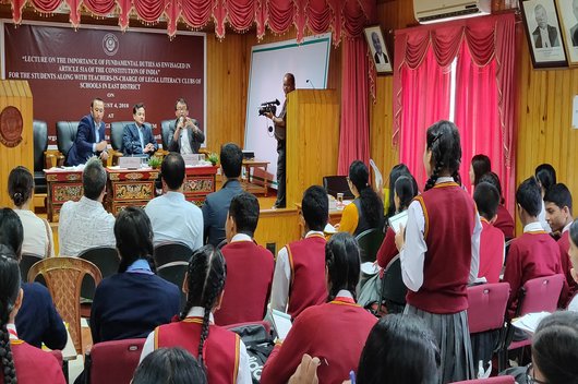 LECTURES ON THE IMPORTANCE OF FUNDAMENTAL DUTIES AS ENVISAGED IN ARTICLE 51A OF THE CONSTITUTION OF INDIA FOR THE LEGAL LITERACY CLUBS IN SCHOOLS BY SIKKIM SLSA was held on 04th August, 2018 AT AUDITORIUM, HIGH COURT OF SIKKIM.
