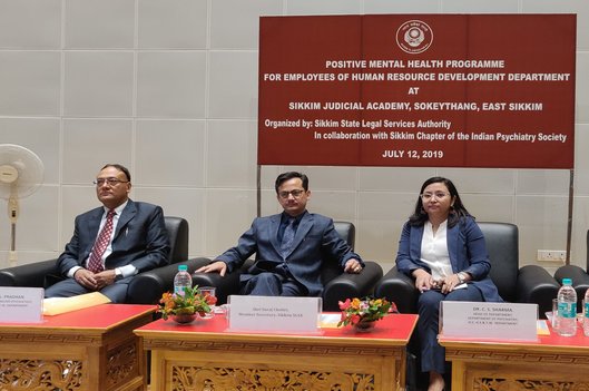 Sensitization Programme on Positive Mental Health for the Employees of Human Resource Development Department on 12th July, 2019 (Friday) at 10:30 a.m. at the Sikkim Judicial Academy, Sokeythang, East Sikkim.