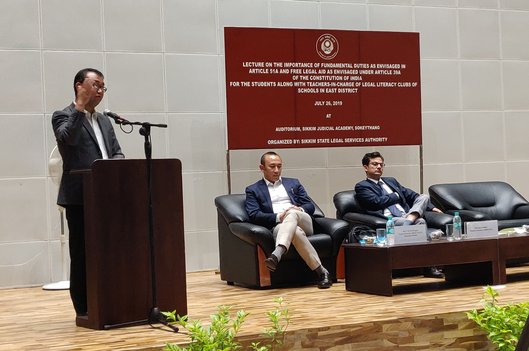 Awareness Lecture on The Importance Of Fundamental Duties As Envisaged In Article 51A And Free Legal Aid As Envisaged Under Article 39A Of The Constitution Of India for the Legal Literacy Clubs of Schools in East District on 26th July, 2019 (Friday) at the Sikkim Judicial Academy, Sokeythang