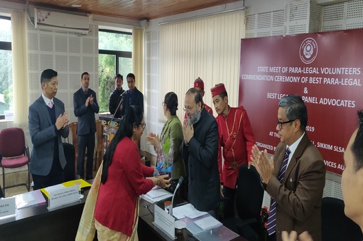State Meet of PLVs and Commendation Ceremony of the best Para-Legal Volunteers & Legal Aid Panel Lawyers on 24th October, 2019 in the Conference Hall of Sikkim SLSA