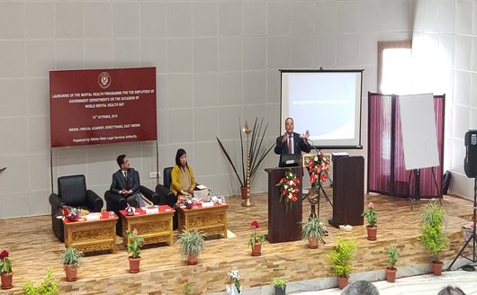 Launching of the Mental Health Programme for the employees of Government Departments on the occasion of 'WORLD MENTAL HEALTH DAY'held on 10.10.2018 at Sikkim Judicial Academy, Sokeythang, East Sikkim