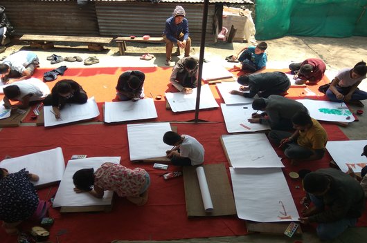 Painting Competition held on 15.04.2018 for the children from underprivileged background residing in Child Care Institutes/Shelter Homes.