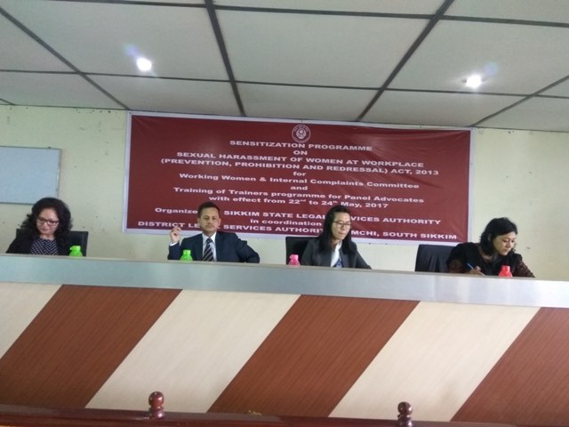 Sensitization Programme on Sexual Harassment of Women at Workplace held at South Sikkim on 22nd to 24th May, 2017