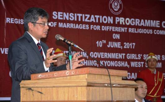 Registration of Marriages for different Religious Communities in Sikkim held at Gyalshing, West Sikkim on 10th June, 2017