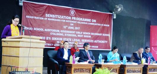 Registration of Marriages for different Religious Communities in Sikkim held at Gyalshing, West Sikkim on 10th June, 2017